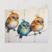 Drie kleine vogels briefkaart (Voorkant)
