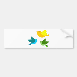 Drie kleine vogels bumpersticker