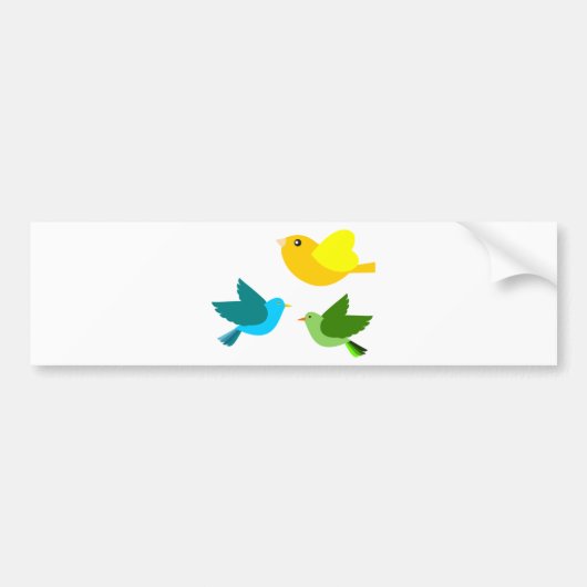 Drie kleine vogels bumpersticker (Voorkant)