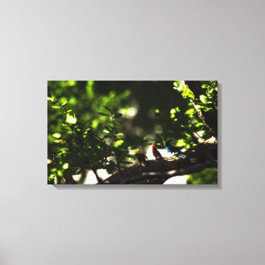 Drie Kleine Vogels Canvas Afdruk (Voorkant)