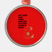 Drie kleine vogels metalen ornament (Voorkant)