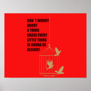 Drie kleine vogels poster