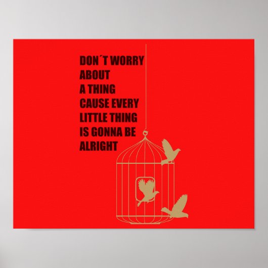 Drie kleine vogels poster (Voorkant)