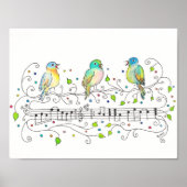 Drie kleine vogels poster (Voorkant)