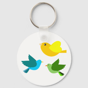 Drie kleine vogels sleutelhanger