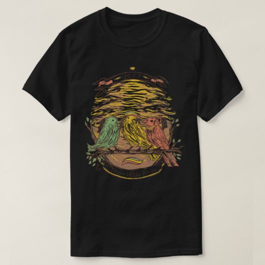 Drie kleine vogels t-shirt (Design voorkant)