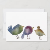 Drie kleine vogeltjes, Waterverf schilderij Bedankkaart (Voorkant)