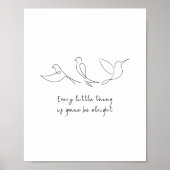 Drie kleine vogelzang Kinder slaapkamer kunst prin Poster (Voorkant)