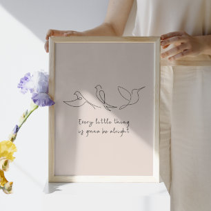 Drie kleine vogelzang Kinder slaapkamer kunst prin Poster