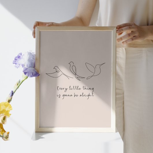 Drie kleine vogelzang Kinder slaapkamer kunst prin Poster