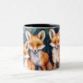 Drie kleine vossen tweekleurige koffiemok (Center)