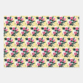 Drie kleur camellias sumie schilderen inpakpapier vel (Voorkant 2)