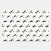 Drie kleur camellias sumie schilderen inpakpapier vel (Voorkant)