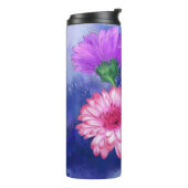 Drie kleur Gerberas Thermal Tumbler Painting Thermosbeker (Gedraaid links)