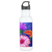 Drie kleur Gerberas water flessenschilders Waterfles (Voorkant)