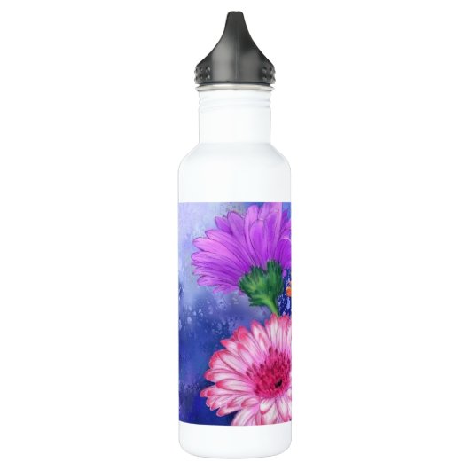Drie kleur Gerberas water flessenschilders Waterfles (Links)