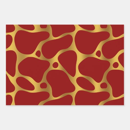 Drie kleuren abstract girafpatroon inpakpapier vel (Voorkant)