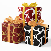 Drie kleuren abstract girafpatroon inpakpapier vel