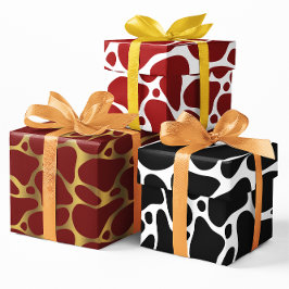 Drie kleuren abstract girafpatroon inpakpapier vel