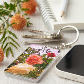 Drie kleuren bloemen sleutelhanger (Voorkant Rechts)