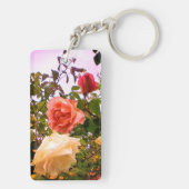 Drie kleuren bloemen sleutelhanger (achterkant)