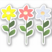 Drie kleuren bloemen Sticker (Voorkant)