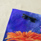 Drie kleuren Gerberas Beach Handdoeken (In situ)
