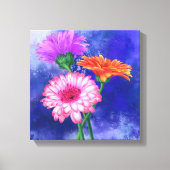 Drie kleuren Gerberas Canvas afdrukken - schildere (Voorkant)