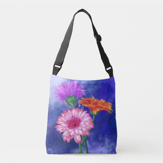 Drie kleuren Gerberas Crossbody Bag Crossbody Tas (Voorkant)