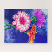 Drie kleuren Gerberas die puzzels schilderen (Horizontaal)