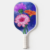 Drie kleuren Gerberas Flower Pickleball Paddle (Voorkant)