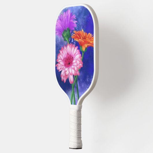 Drie kleuren Gerberas Flower Pickleball Paddle (Links)