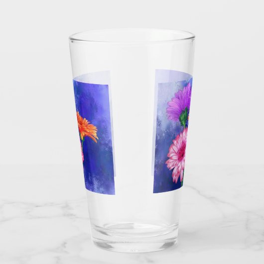 Drie kleuren Gerberas glas (Rechts)