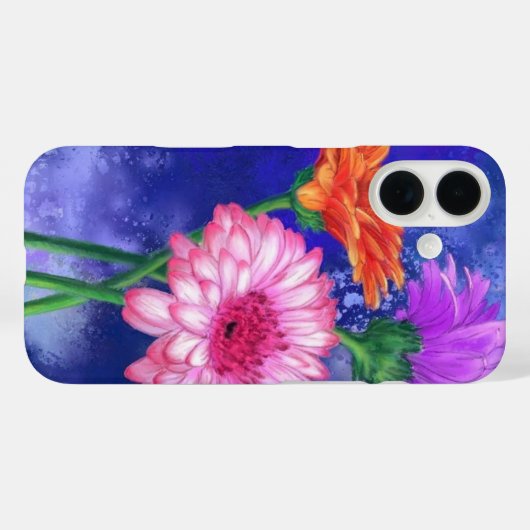 Drie kleuren Gerberas iPhone Case (Achterkant (horizontaal))