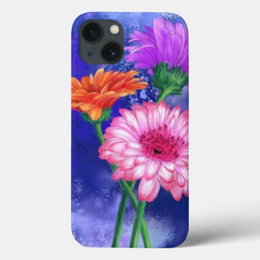 Drie kleuren Gerberas iPhone Case (Achterkant)