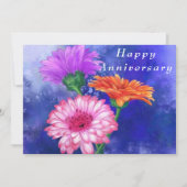 Drie kleuren Gerberas Jubileum Kaart (Voorkant)