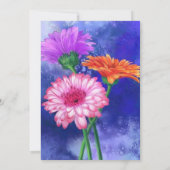 Drie kleuren Gerberas Jubileum Kaart (Achterkant)