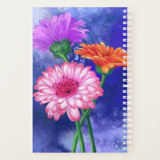 Drie kleuren Gerberas Planner (Achterkant)