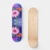Drie kleuren gerberas skateboard - Schilderen (Voorkant)