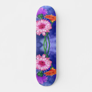 Drie kleuren gerberas skateboard - Schilderen