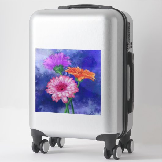 Drie kleuren Gerberas-Sticker - Schilderen Sticker (Koffer)