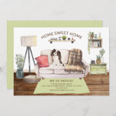 Drie kleuren King Charles Spaniel Bewegende Aankon Kaart (Voorkant / Achterkant)