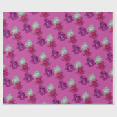 Drie kleuren Rozen Patroon Verpakkingspapier Cadeaupapier (Vlak)