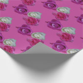 Drie kleuren Rozen Patroon Verpakkingspapier Cadeaupapier (Hoek)