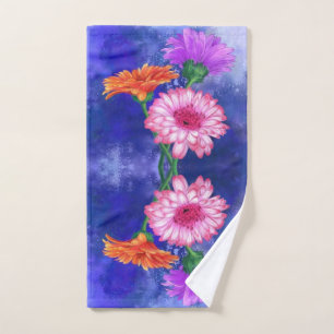 Drie kleurenset met gerberas Bath Bad Handdoek