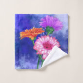 Drie kleurenset met gerberas Bath Bad Handdoek (Wasdoekje)