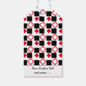 Drie kleurenvierkant & Rood, zwart, wit/patroon Cadeaulabel (Voorkant)
