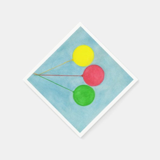 Drie kleurrijke ballonnen partij papieren servette servetten (Hoek)