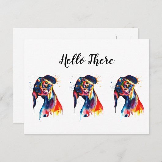 Drie kleurrijke Dachshunds Briefkaart (Voorkant / Achterkant)