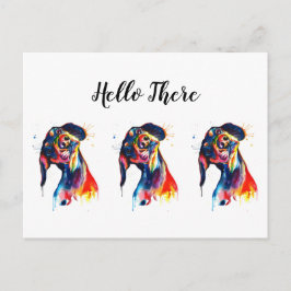 Drie kleurrijke Dachshunds Briefkaart